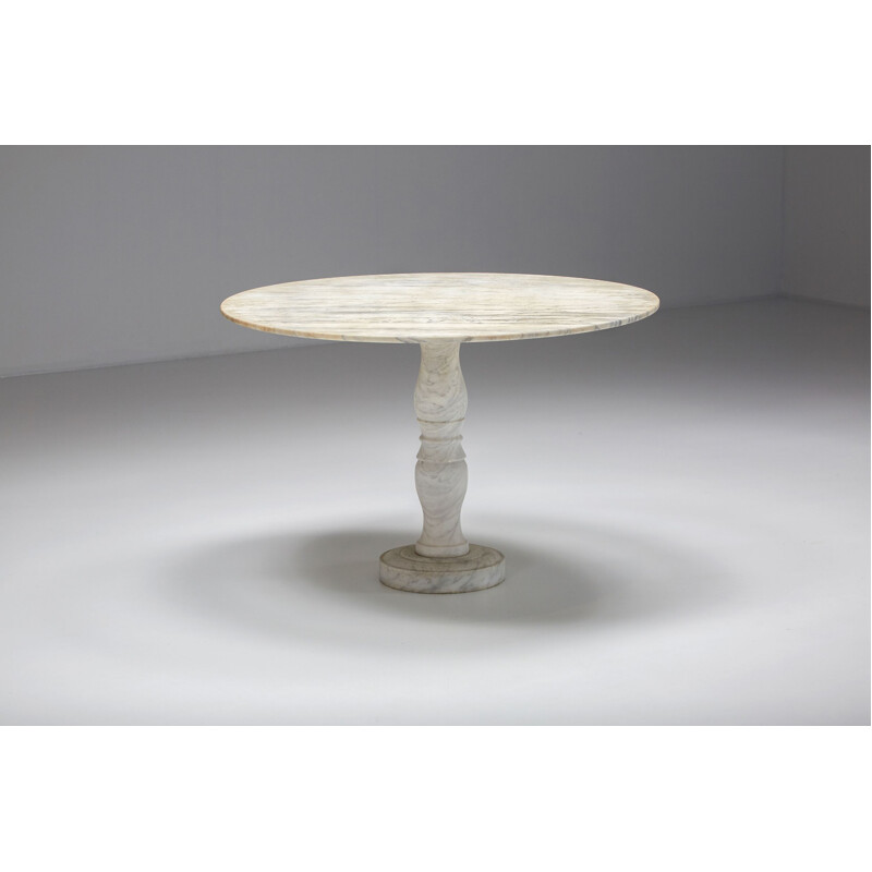 Vintage Carrara marble garden table, 1950s