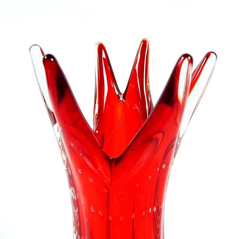 Vintage Bullicante Murano glass vase by Archimede Seguso, Italy 1970s