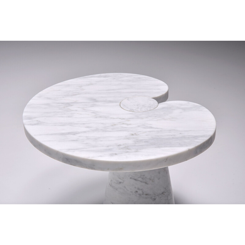 Pair of vintage side tables in Carrara marble by Angelo Mangiarotti for Skipper, Italy 1971
