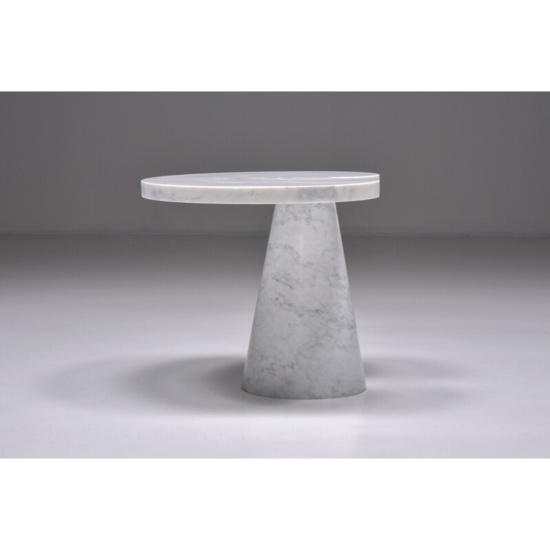 Pair of vintage side tables in Carrara marble by Angelo Mangiarotti for Skipper, Italy 1971