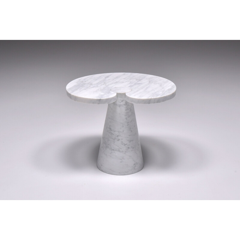 Pair of vintage side tables in Carrara marble by Angelo Mangiarotti for Skipper, Italy 1971