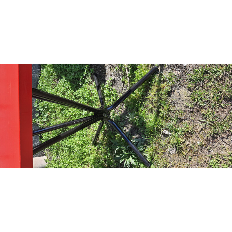 Bistro garden pair of chairs and a table vintage red and black