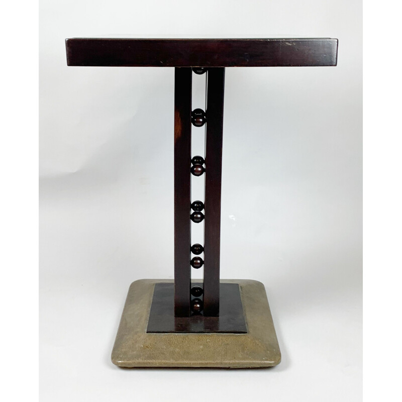 Vintage Weense Secessie sokkel tafel met glasplaat van Josef Hoffmann, Oostenrijk 1900