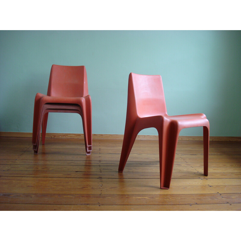 Set of 4 vintage fiberglass Ba 1171 chairs by Heltmut Bätzner for Bofinger, 1964