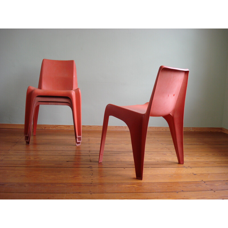 Set of 4 vintage fiberglass Ba 1171 chairs by Heltmut Bätzner for Bofinger, 1964