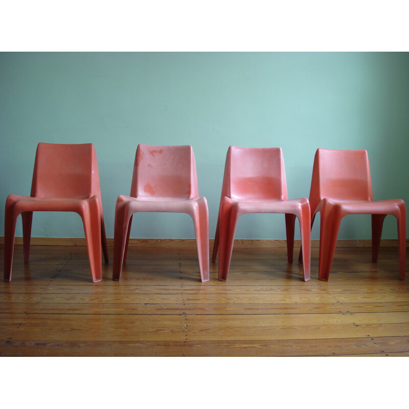 Ensemble de 4 chaises vintage Ba 1171 en fibre de verre par Heltmut Bätzner pour Bofinger, 1964