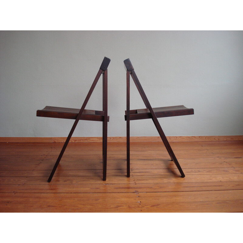 Conjunto de 6 cadeiras dobráveis vintage de Aldo Jacober para Bazzani, 1960