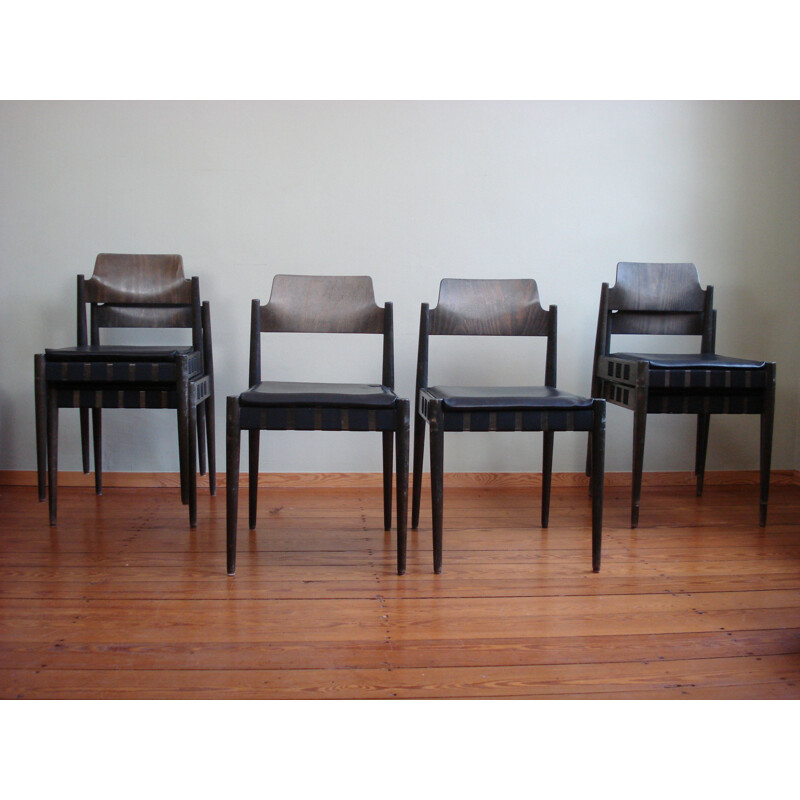 Set of 6 vintage Se120 church chairs by Egon Eiermann, 1950s