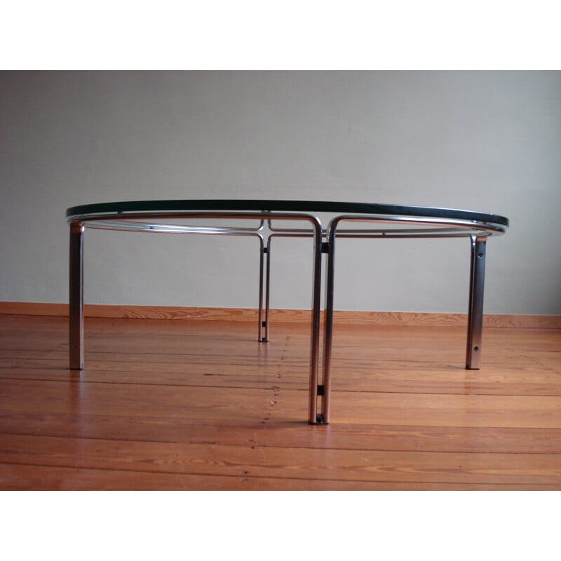 Vintage glass coffee table by Horst Brüning for Kill International, 1960