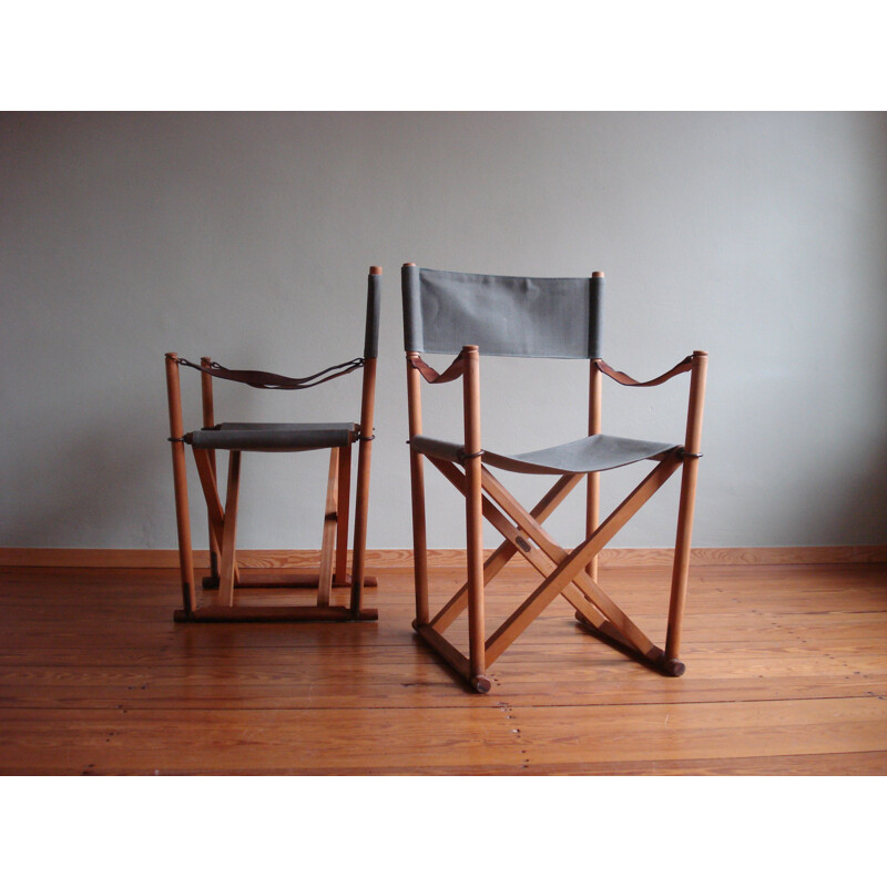 Pair of vintage folding chairs by Mogens Koch for Interna, Denmark 1960s
