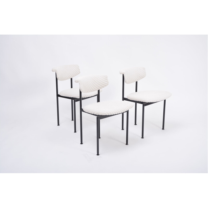 Conjunto de 3 cadeiras alfa brancas vintage de Rudolf Wolf, 1960