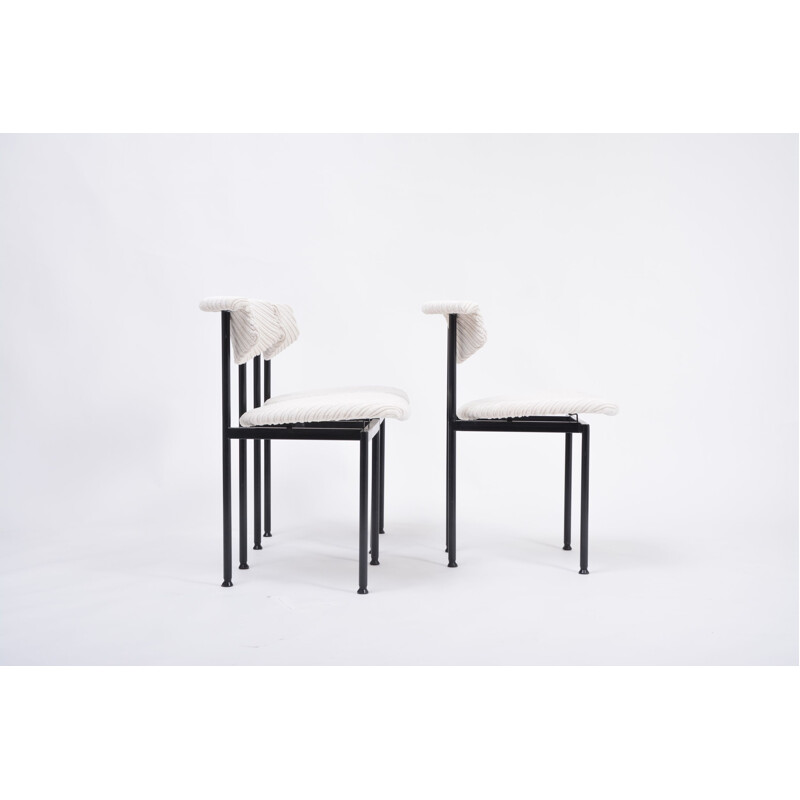 Set of 3 vintage Dutch white Alpha chairs by Rudolf Wolf, 1960s