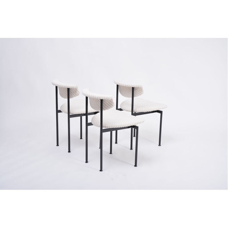 Set di 3 sedie vintage Alpha bianche di Rudolf Wolf, 1960