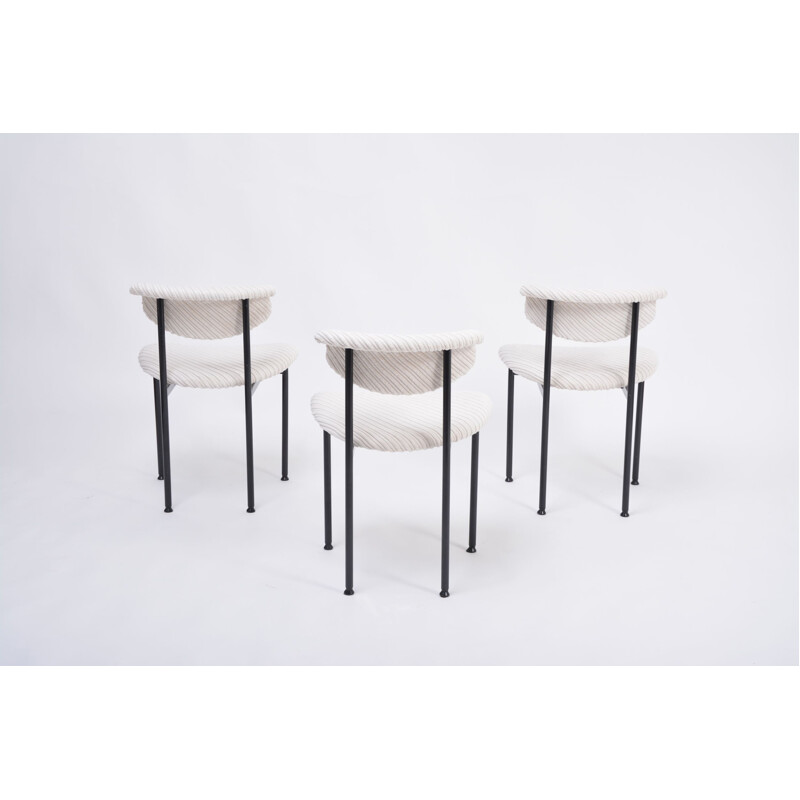 Ensemble de 3 chaises Alpha blanches vintage de Rudolf Wolf, 1960