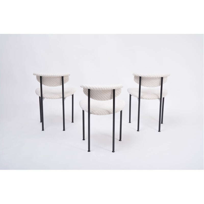 Set of 3 vintage Dutch white Alpha chairs by Rudolf Wolf, 1960s