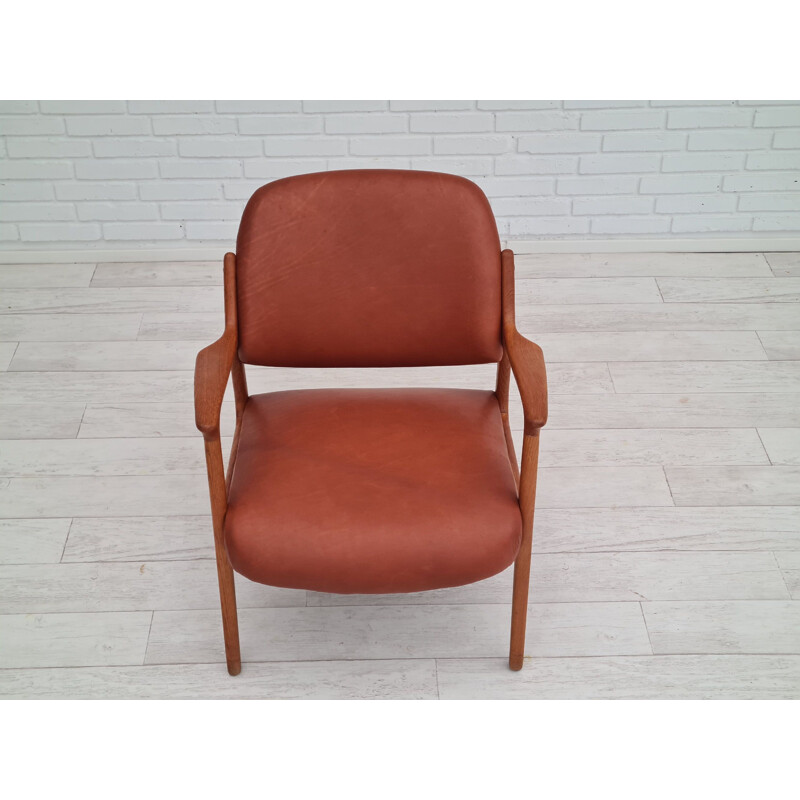 Vintage "Domus" leather armchair by Inge Andersson, Sweden 1960s