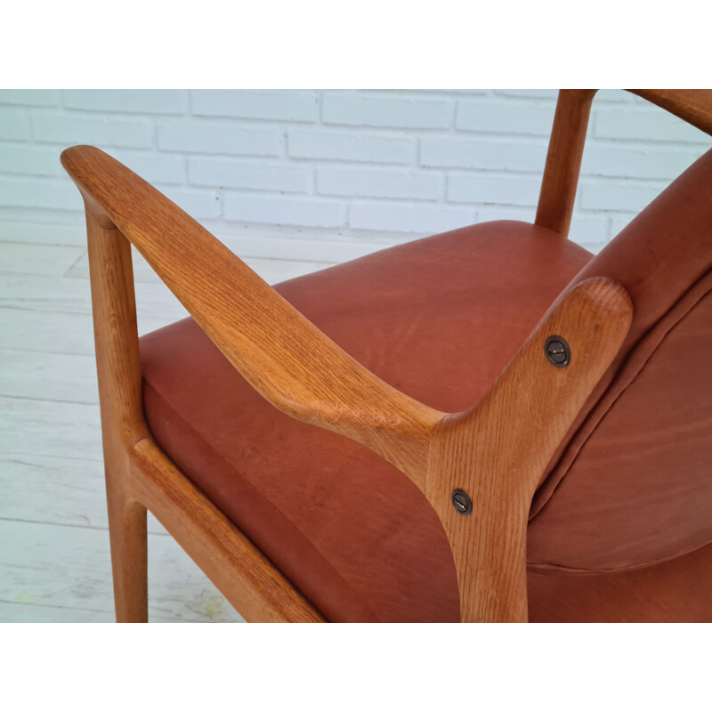 Fauteuil vintage "Domus" en cuir par Inge Andersson, Suède 1960