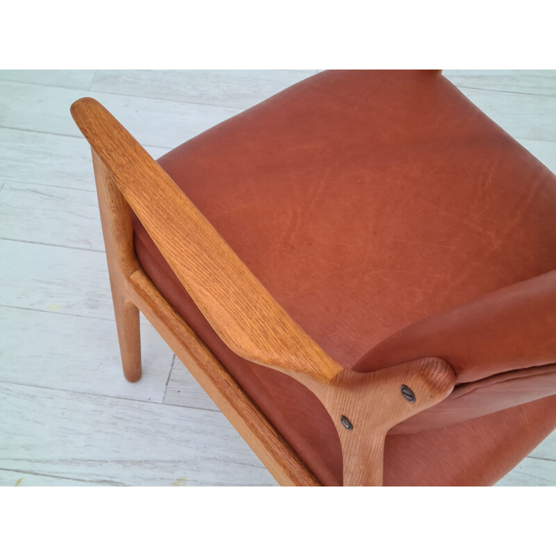 Vintage "Domus" leather armchair by Inge Andersson, Sweden 1960s