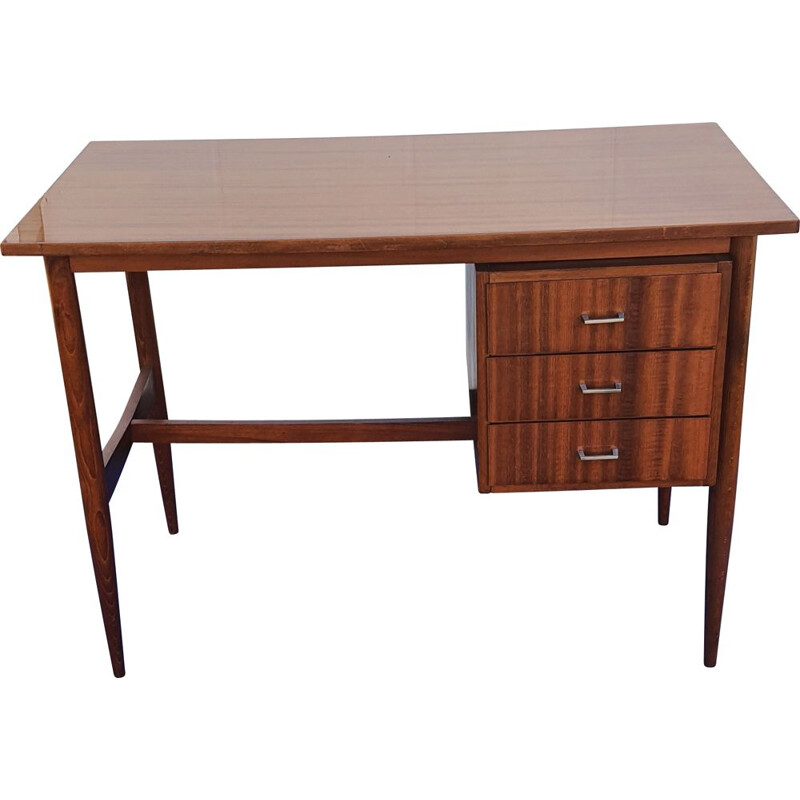 Vintage teak desk with 3 drawers