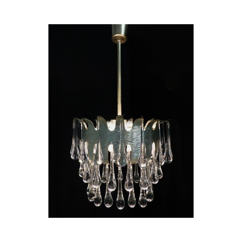 Italian hanging lamp in silver - 1960s