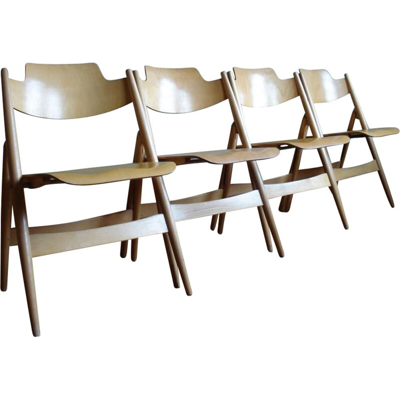 Set of 4 vintage Se18 folding chairs by Egon Eiermann, 1950s