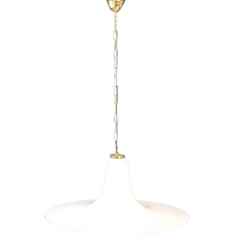 Mid century hanging lamp in opaline glass - 1960s