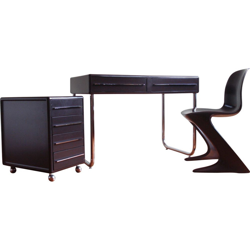 Vintage desk set with Z chair by Peter Ghyczy & Ernst Moeckel for Horn Collection, 1970s