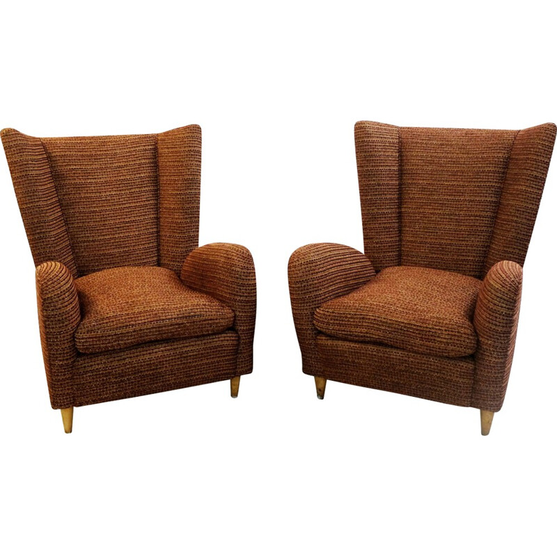 Pair of Italian armchairs in wood - 1950s