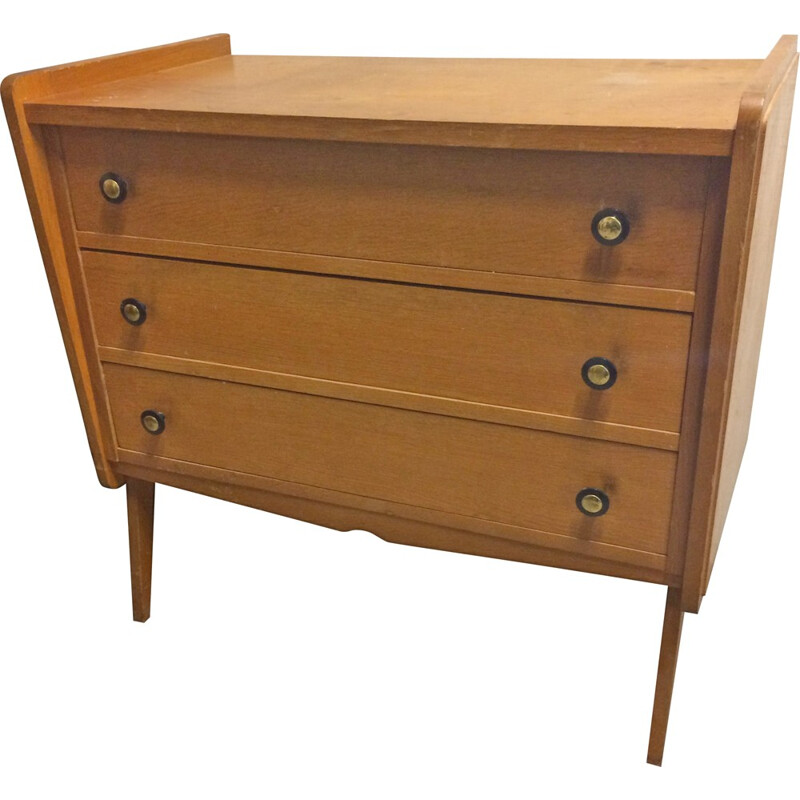 Vintage chest of drawers in oakwood - 1960s