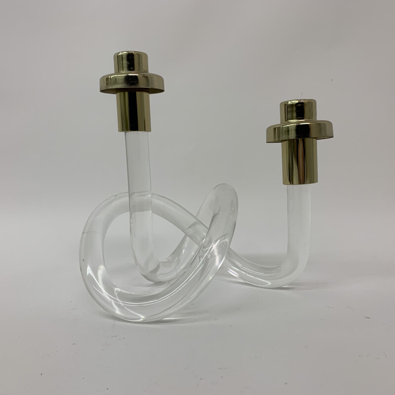 Vintage lucite candlestick by Dorothy Thorpe Pretzel, 1940s