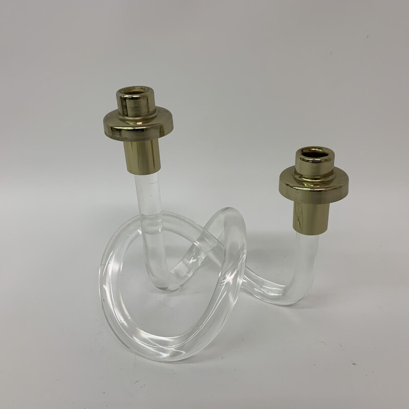 Vintage lucite candlestick by Dorothy Thorpe Pretzel, 1940s