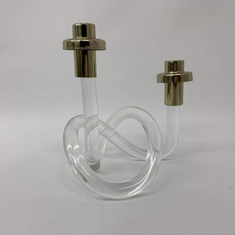 Vintage lucite candlestick by Dorothy Thorpe Pretzel, 1940s