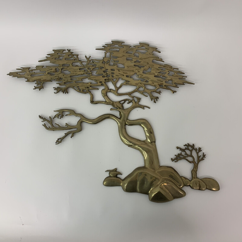 Vintage brass bonsai sculpture by Bijan, 1970