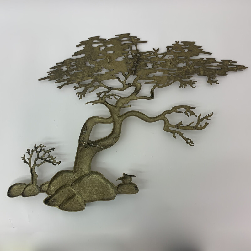 Vintage brass bonsai sculpture by Bijan, 1970