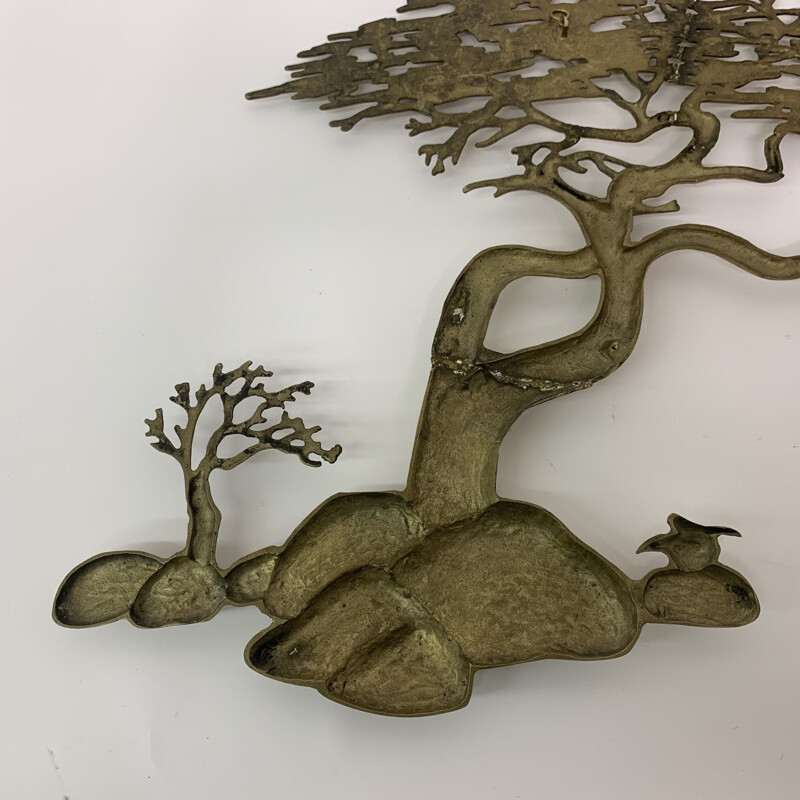 Vintage brass bonsai sculpture by Bijan, 1970