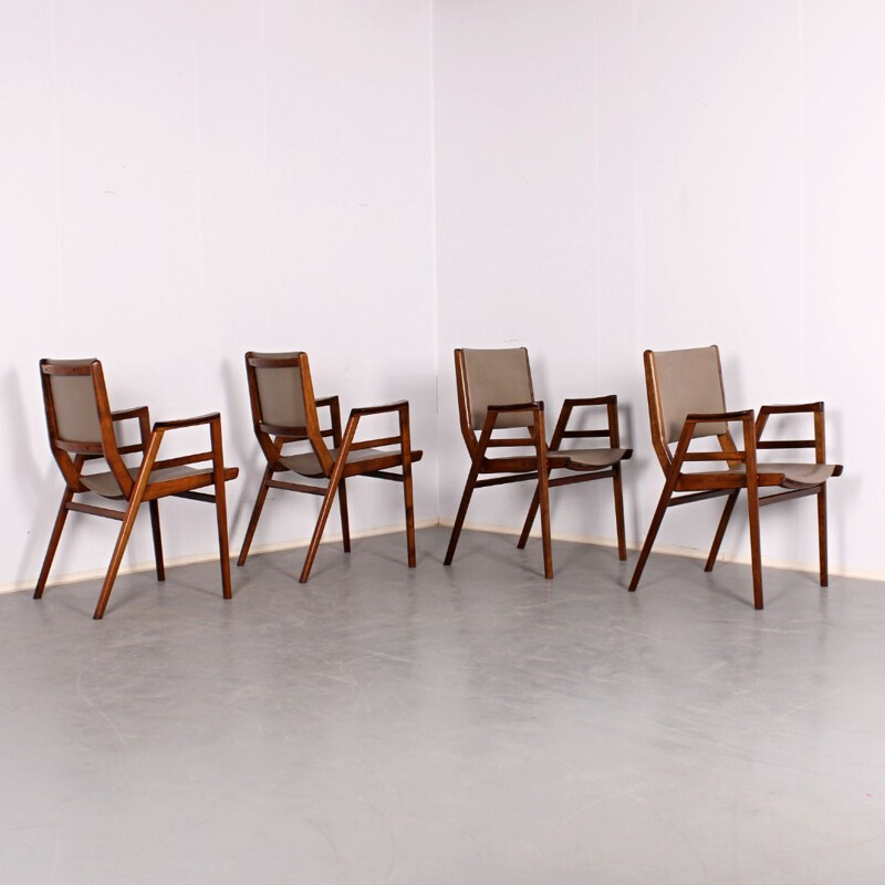 Conjunto de 4 cadeiras vintage por Frantisek Jirák