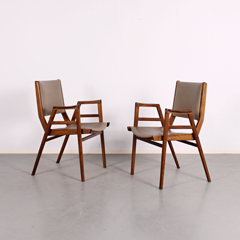 Set of 4 vintage dining chairs by Frantisek Jirák