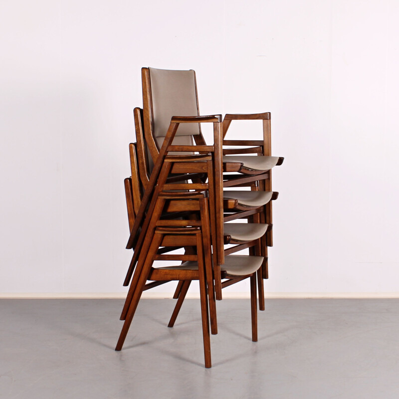 Set of 4 vintage dining chairs by Frantisek Jirák