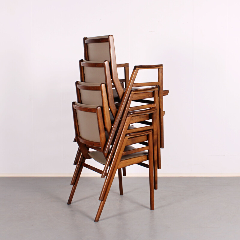 Set of 4 vintage dining chairs by Frantisek Jirák