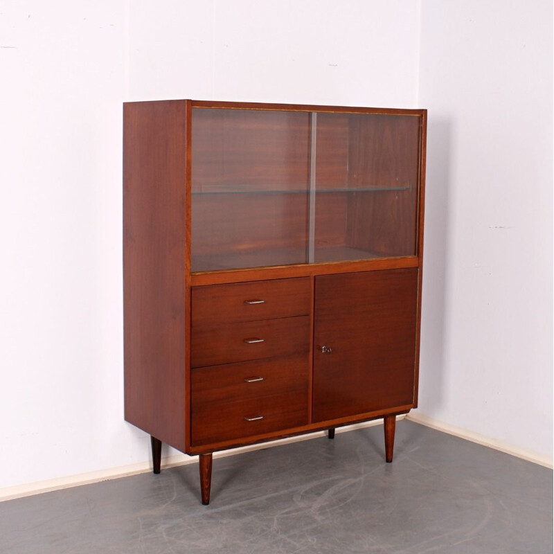 Vintage wood display cabinet, 1960s