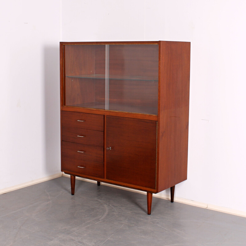 Vintage wood display cabinet, 1960s