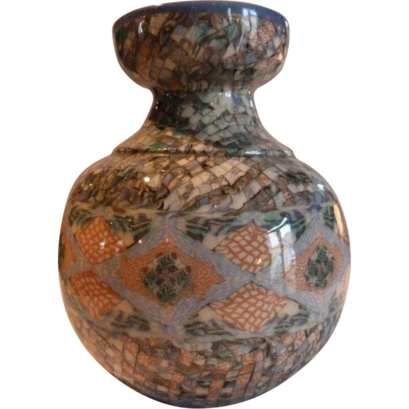 Vase in mozaic ceramic, Jean GERBINO - 1940s