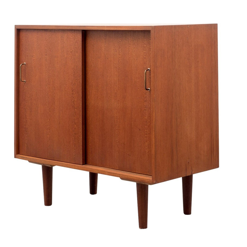 Mid-century cabinet in teak with sliding doors - 1960s