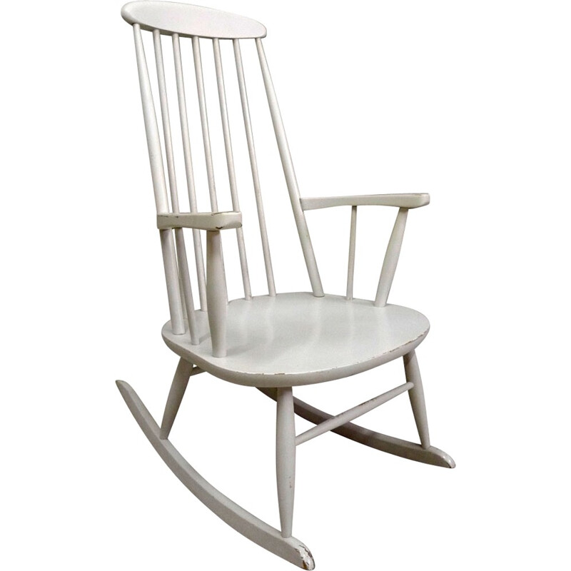 Rocking chair Stol en bois - 1950