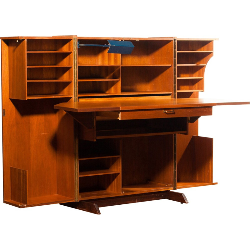 Mid century "Magic Box" desk in teak, MUMENTHALER & MEIER - 1960s