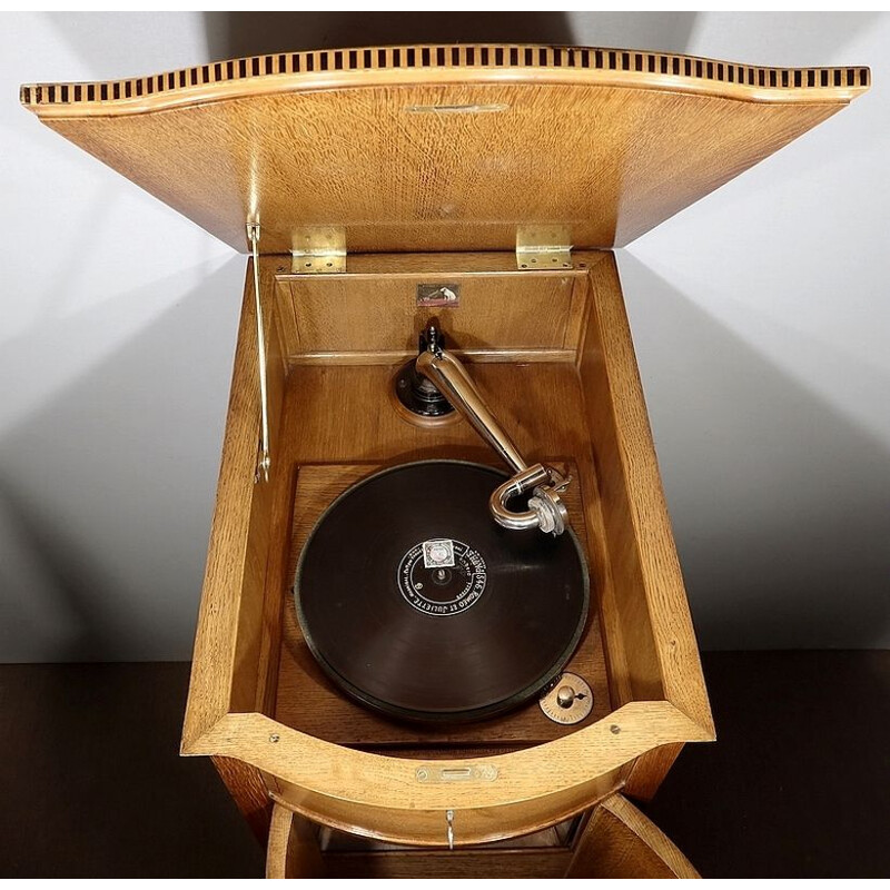 Meuble à musique gramophone vintage "La voix de son maître"