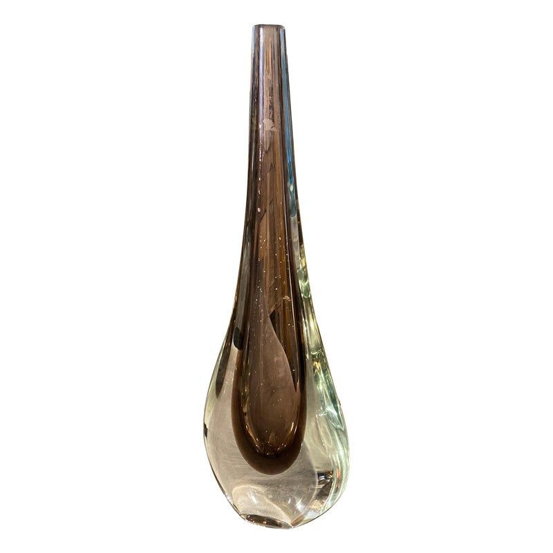 Vintage space age murano glass flower vase by Flavio Poli, 1970