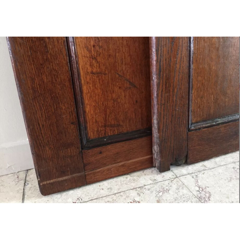 Pair of vintage sliding oak doors