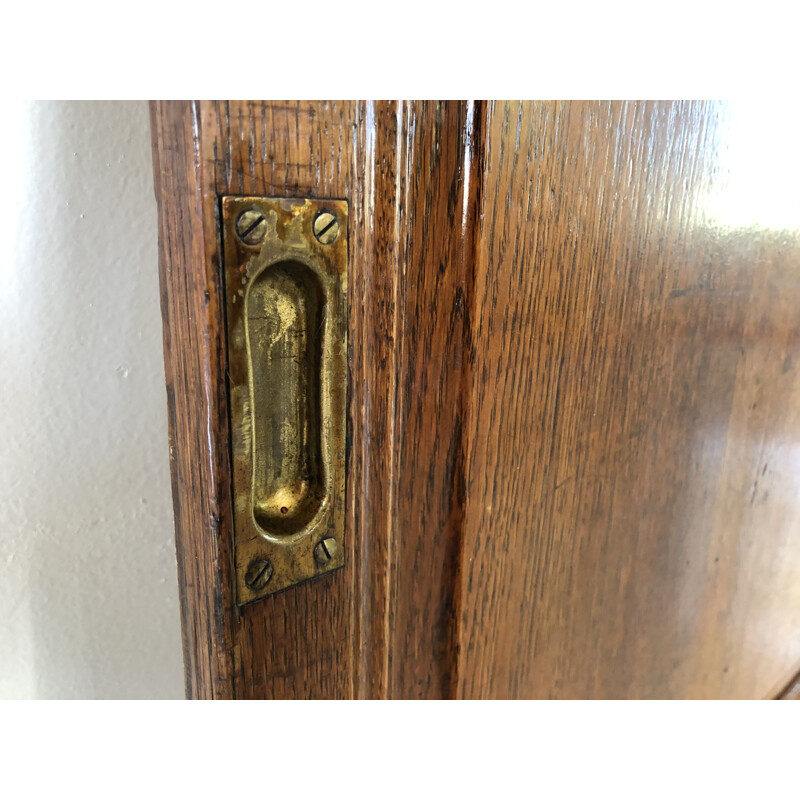 Poignée de porte coulissante antique en laiton patiné pour porte de chambre 