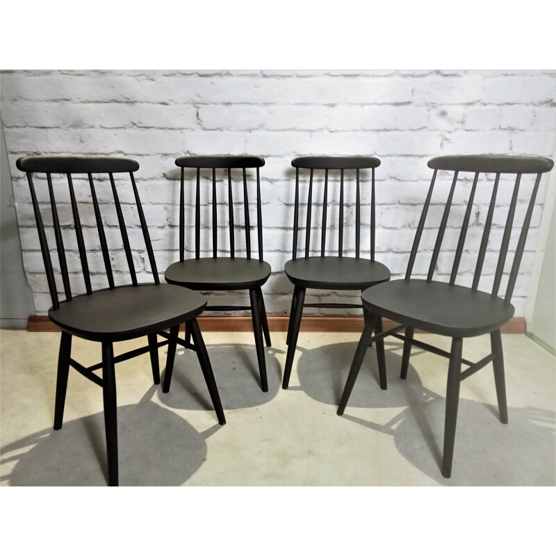 Set of 4 vintage Dutch Pastoe chairs in the style of Ilmari Tapiovaara, 1960s